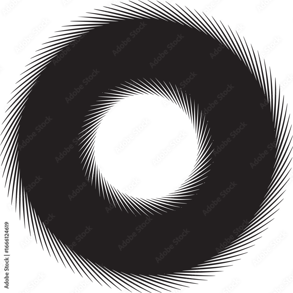 Poster dynamic swirling vortex creates a modern, abstract design with a bold and striking monochromatic loo