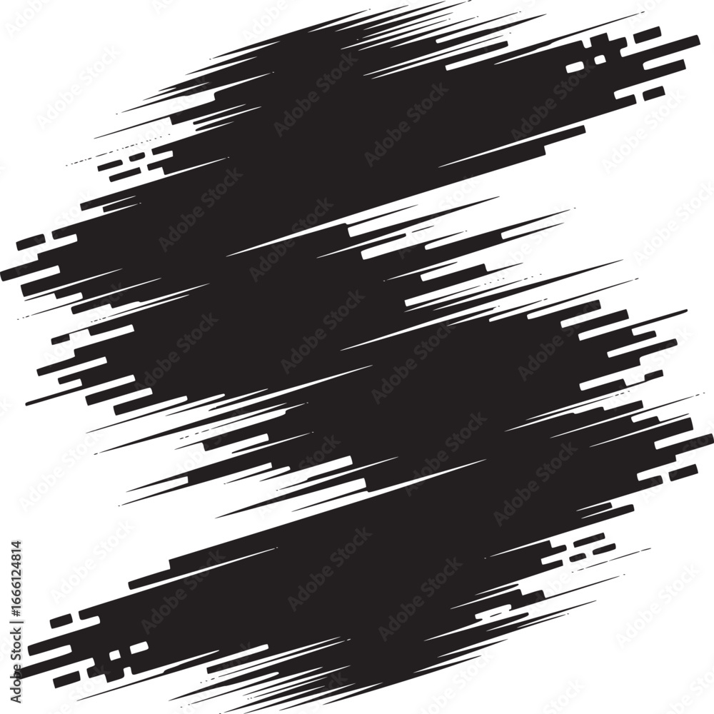 Poster dynamic black brush strokes create edgy modern abstract design element with bold graphic impact