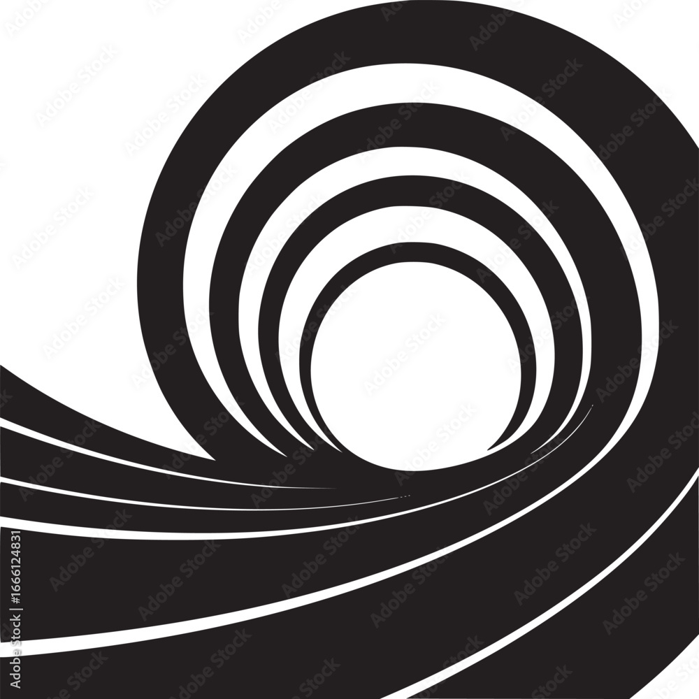 Poster modern black and white pattern creates dynamic abstract vortex effect for background or design eleme