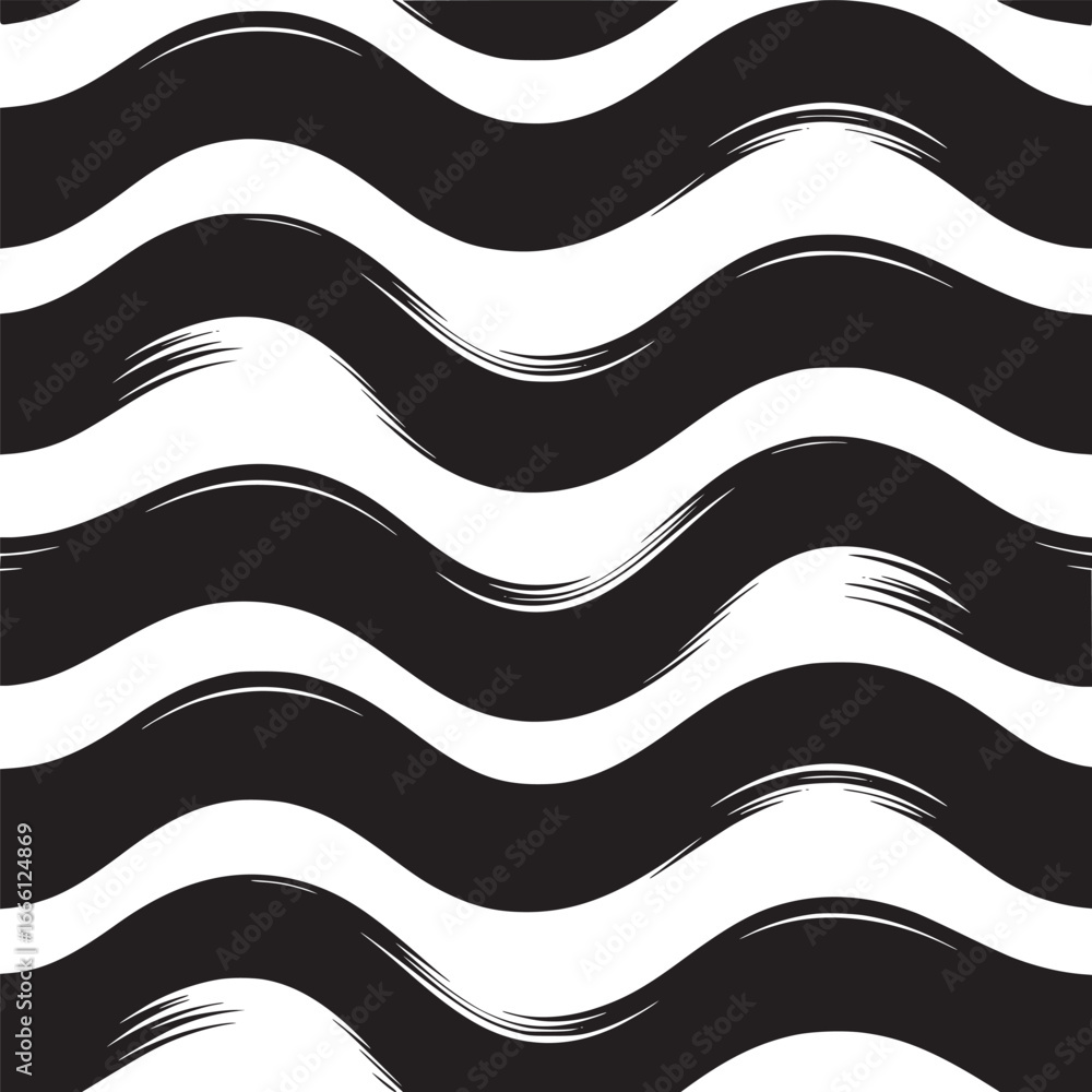 Poster dynamic black and white wave pattern creates modern, bold statement perfect for backgrounds and text