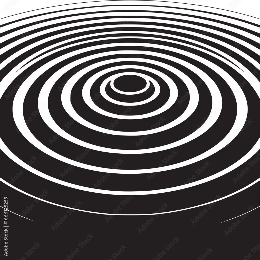 Aufkleber hypnotic black and white concentric circles create a visually captivating abstract design element wi
