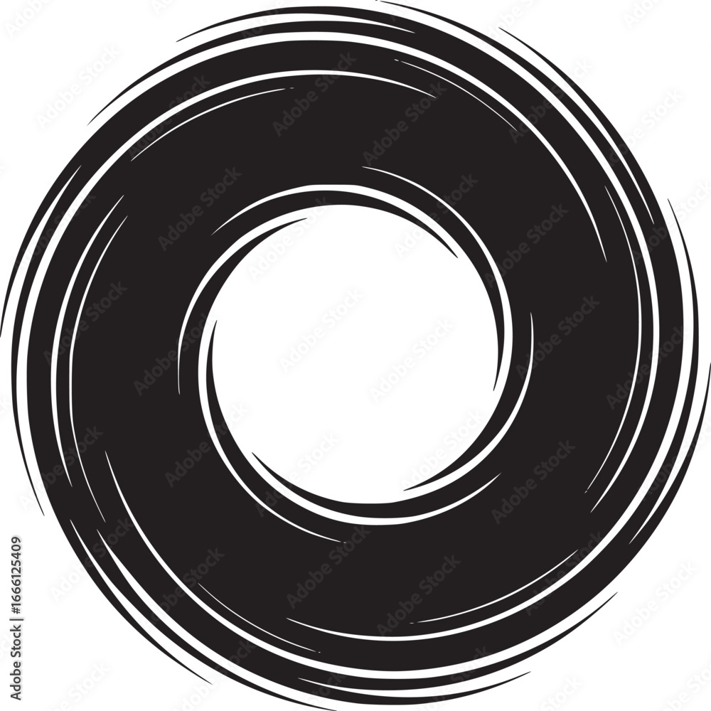 Poster dynamic black and white abstract swirl design element conveying motion and energy for modern brandin