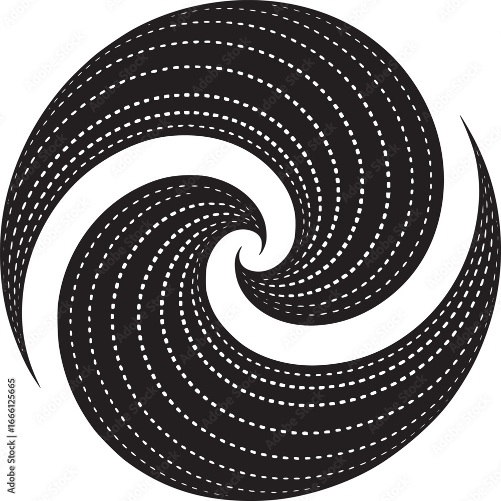 Poster dynamic swirling pattern with dotted lines for modern designs and creative projects now available