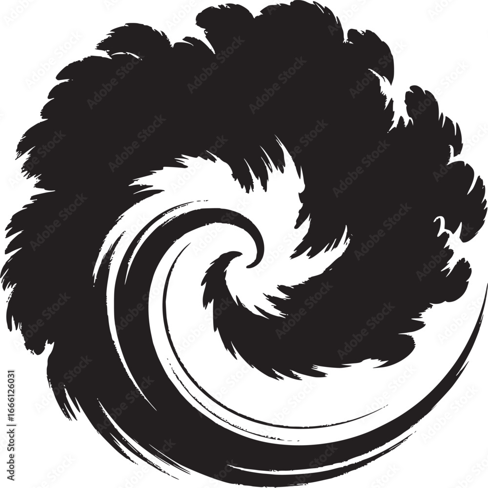 Poster dynamic black swirl abstract design element with modern artistic style perfect for backgrounds or ar