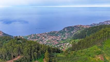 Naklejka premium Sunrise at Arco de Calheta Madeira Portugal. High quality photo