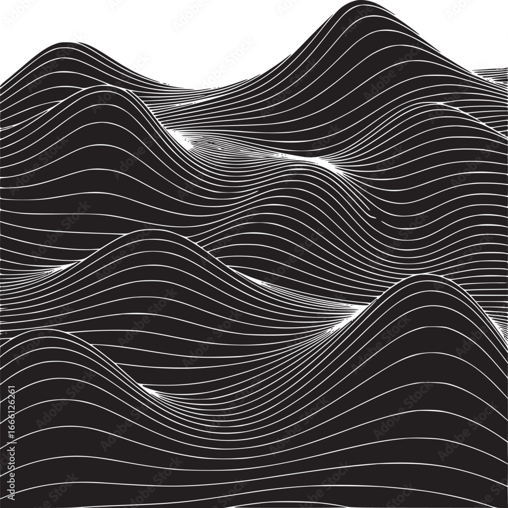 Poster elegant modern abstract black and white waves background for website templates and graphic design pr