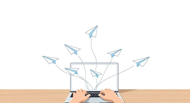 Paper Airplane Email Communication.