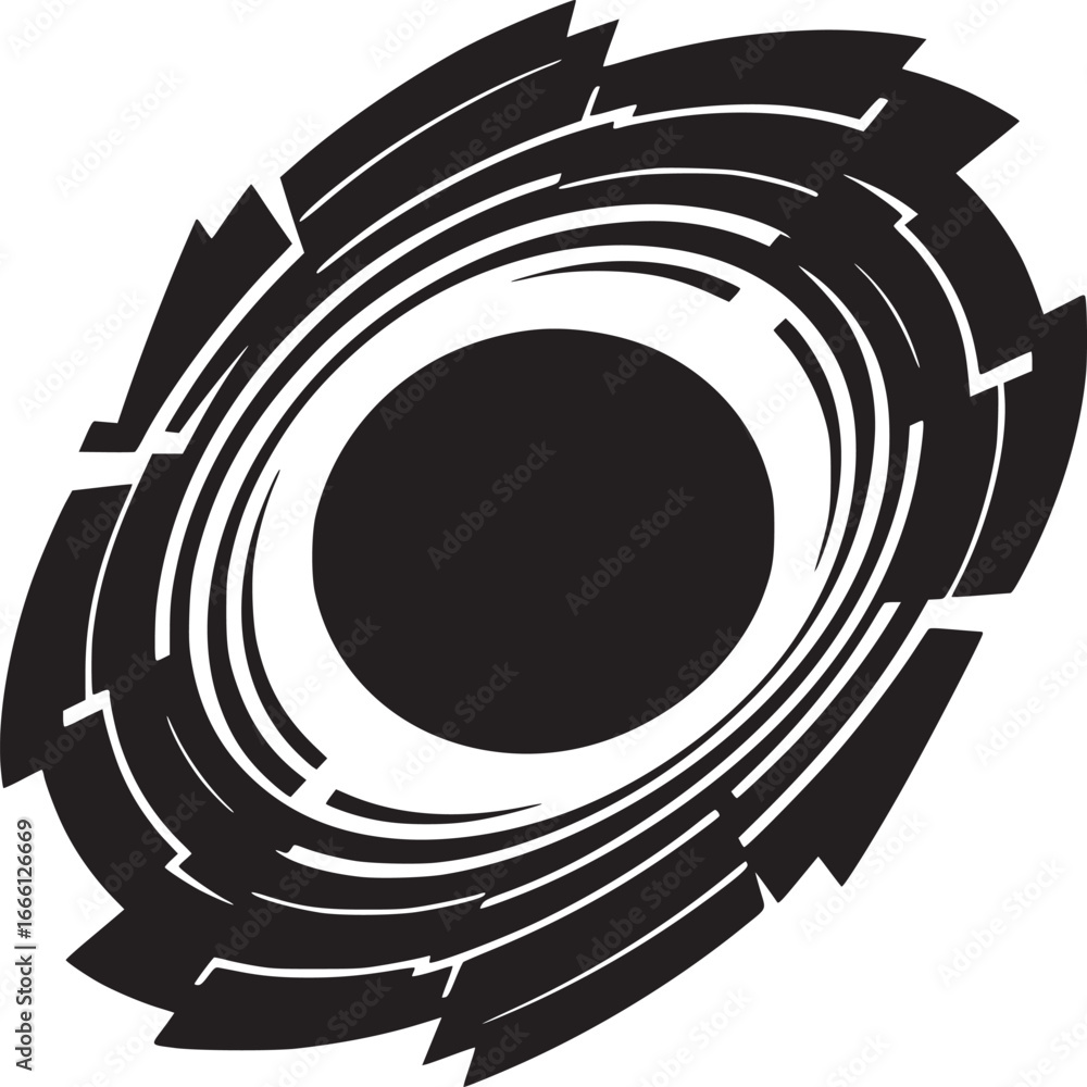Aufkleber dynamic black hole abstract design for modern technology concepts or innovative branding projects th