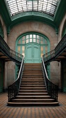 Fototapeta premium Grand staircase in a vintage building