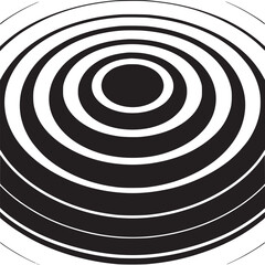 Hypnotic black and white concentric circles create an eye-catching contemporary graphic pattern design