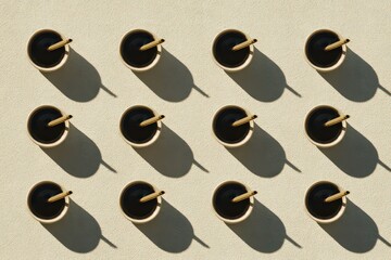 Patterned Dessert Cups With Golden Straws