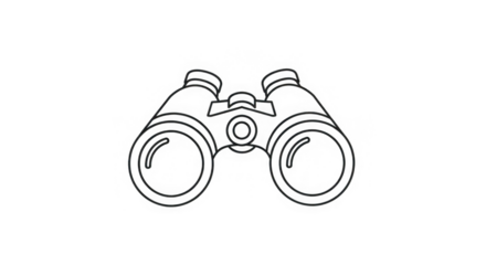 Binoculars Line Art Icon Black Background