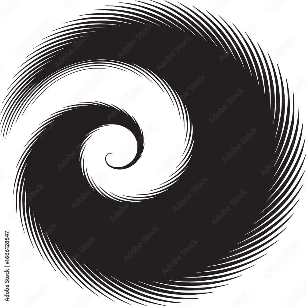 Poster dynamic black and white spiral creates a mesmerizing abstract vortex effect perfect for backgrounds 