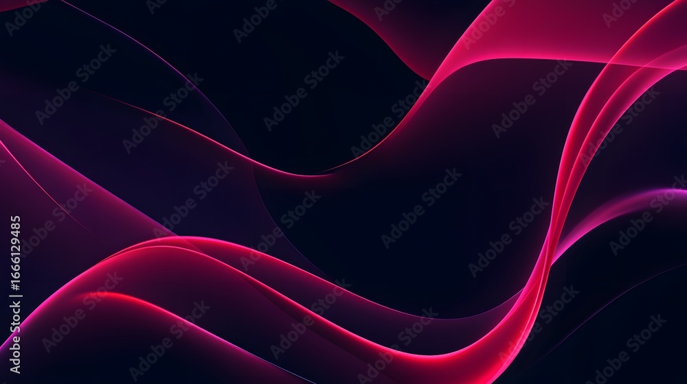 Aufkleber flowing crimson lines undulate against a deep black backdrop, creating a captivating abstract design