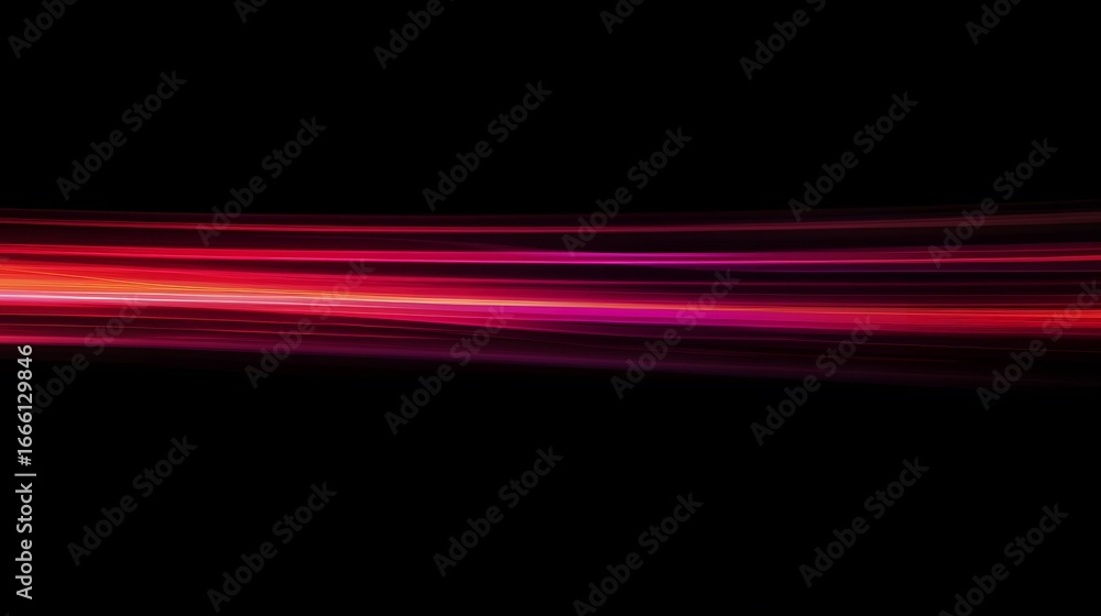 Poster a dynamic horizontal design features streaks of vibrant red and pink light, creating a sense of spee