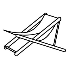 Folding chair vector icon. Chaise lounge illustration sign. Beach chair symbol or logo.
