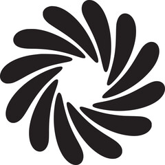 Elegant black floral vortex design element perfect for modern branding and creative projects now