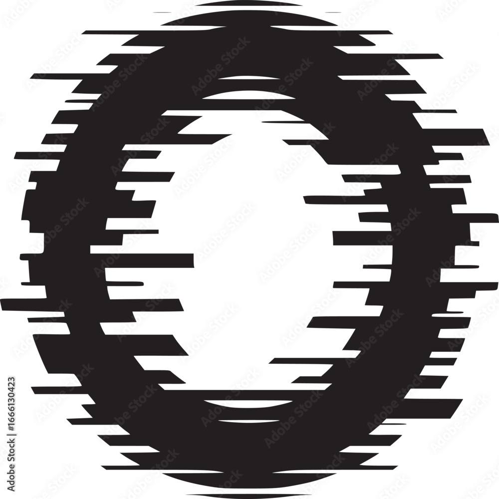 Poster dynamic glitch circle element great for adding a modern and distorted look to your next project
