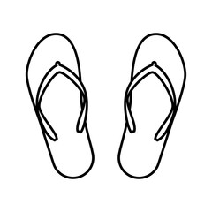 Flip flops vector icon. Slippers illustration sign. Beach slippers symbol or logo.