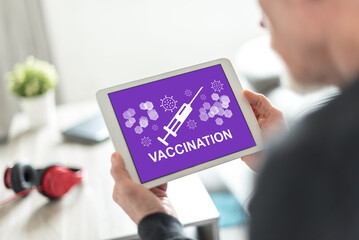 Vaccination concept on a tablet