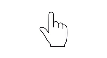 Hand Cursor Icon Simple Line Art Design