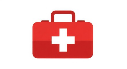 Obraz premium Red First Aid Kit Icon Medical Symbol