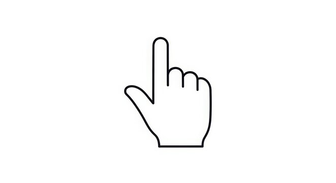 Hand Cursor Icon Simple Line Art Design