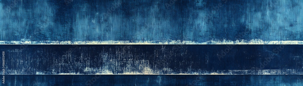 Poster a horizontal arrangement of layered, deep blue panels with visible texture and subtle light variatio