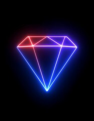 Neon diamond graphic on black background