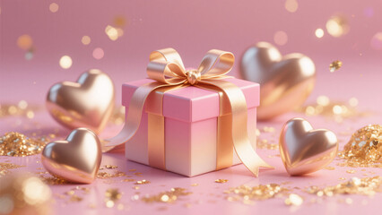Fototapeta premium heart shaped gift box
