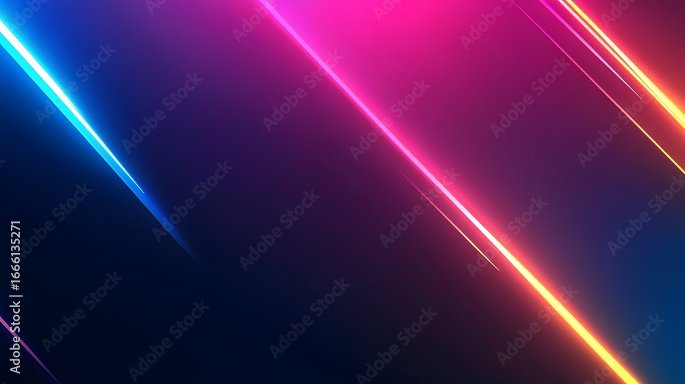 Aufkleber vibrant diagonal neon lines create a dynamic abstract background.
