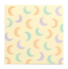 Sticky note with a crescent pattern