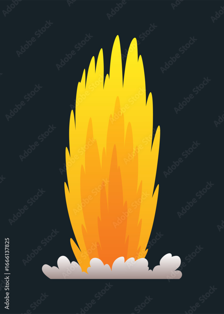 Poster explosion animation. animation for game of the explosion effect. cartoon animation for game. explodi