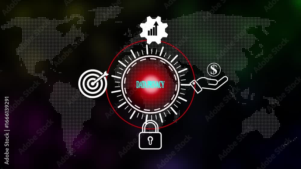 Aufkleber project management data privacy concept. internet, business, technology and network concept. data pr
