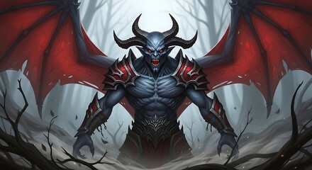 Powerful Demon Lord in Fantasy Art.