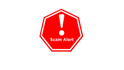 Scam alert warning sign vector