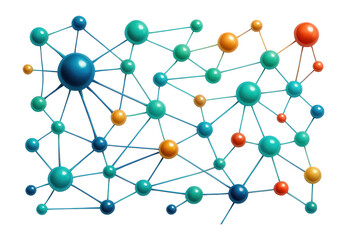 Obraz premium Network diagram with nodes and connecting lines