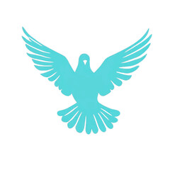 Obraz premium Turquoise dove of peace flying symbol vector graphic scalable illustration