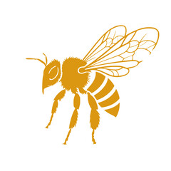 Obraz premium Stylized yellow and black vector illustration of a bee with detailed wings
