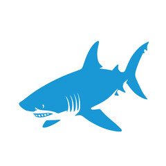 Fototapeta premium Blue shark vector illustration silhouette scalable icon for marine wildlife graphics