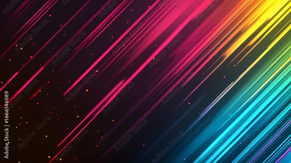 Aufkleber a vibrant display of diagonal colored lines and subtle specks of light creates a dynamic and energet