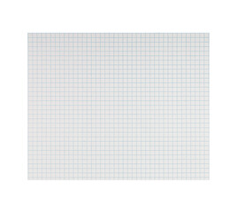 Checkered Paper Sheet Close-Up Grid on White Background for Study and Math