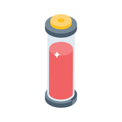 Latest isometric style icon of lab test tube