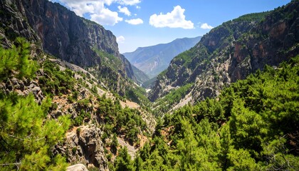 Mountain valley vista under a partly cloudy sky (1)