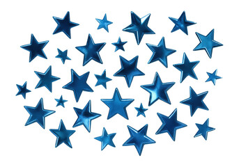 Metallic blue confetti stars with reflective finish