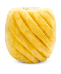 Fresh tropical pineapple sliced with juicy sweet yellow flesh, isolated on white with clipping path.