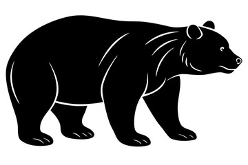 Vector art of silhouette of a bear for logo, icon or decoration, a powerful and strong animal in the wild nature
