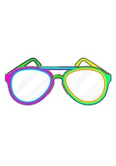 Fototapeta premium Colorful glasses eyewear fashion accessory style optical bright vibrant summer design