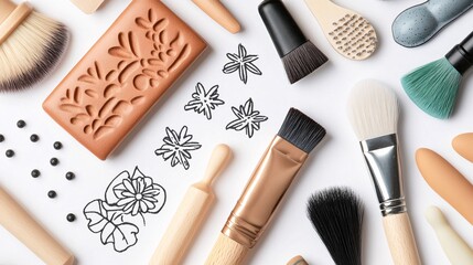 Nail Stamping Kit for Nail Art and Decoration - Isolated on White Background