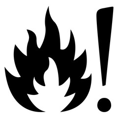 Logo superficie caliente. Símbolo de alarma fuego. Icono con llamarada
